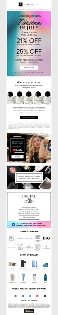 forever lux christmas email template