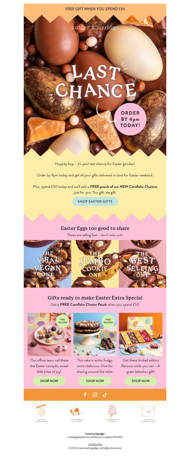 cutter and squidge-easter email template