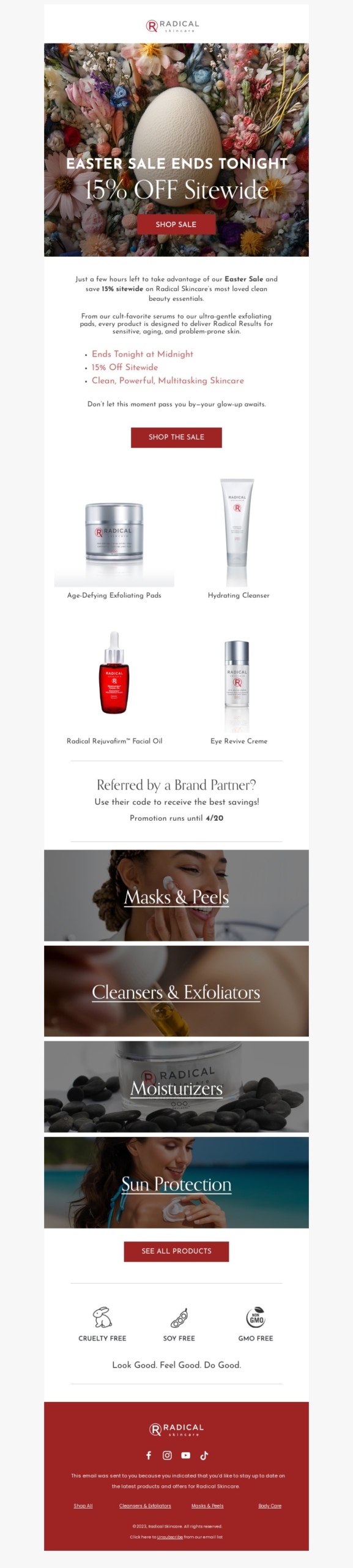 radical skincare-easter email template