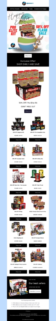 rocket-easter email template