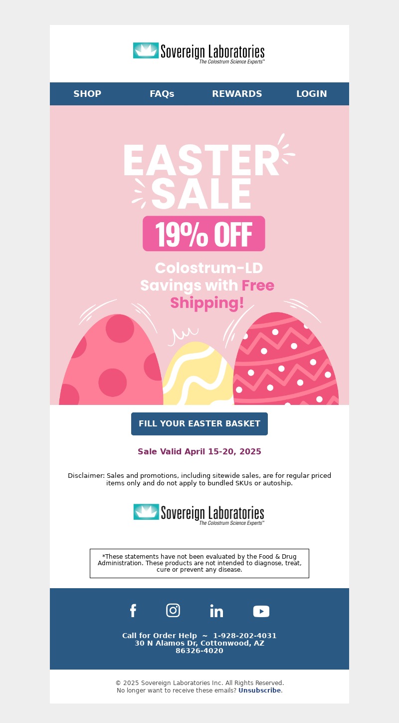 sovereign laboratories-easter email template