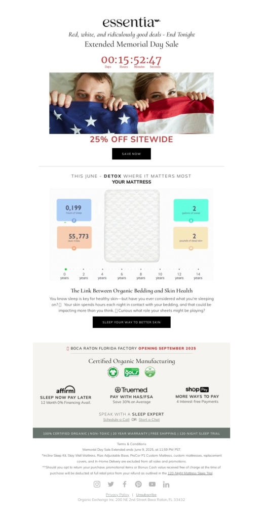 essentia-memorial day email template