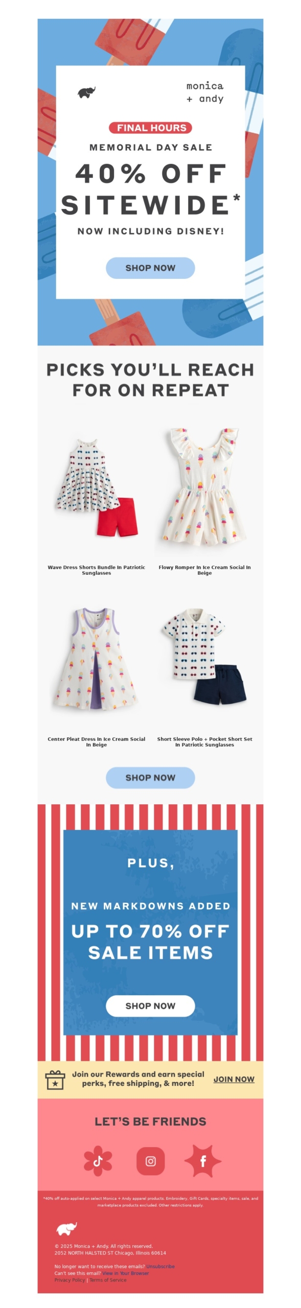 monica plus andy-memorial day email template