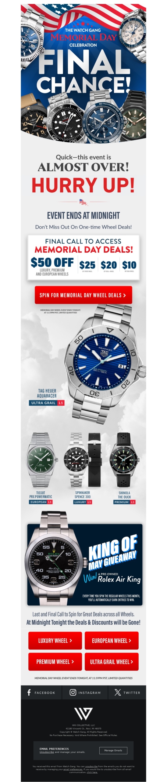 watch gang-memorial day email template