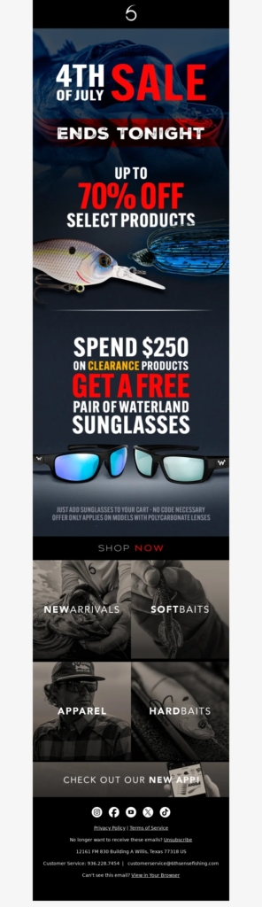 6th sense fishing-4th of july email template