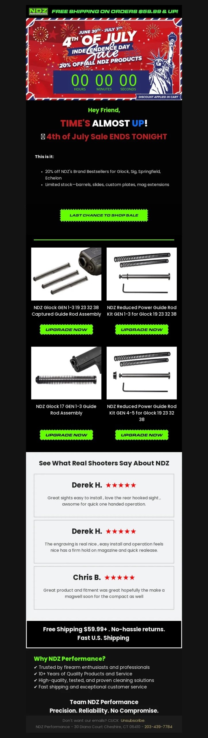 ndz performance-4th of july email template