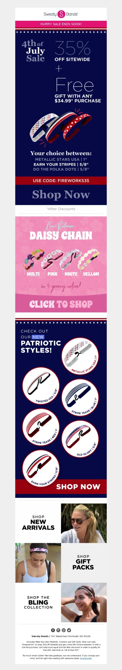 sweaty bands-4th of july email template
