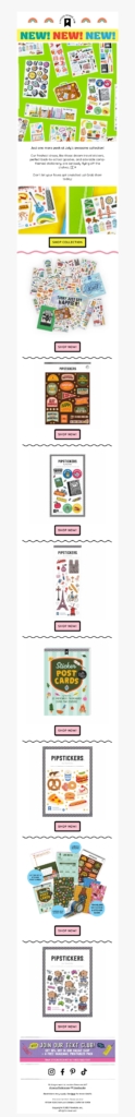 pipsticks sticker club-back to school email template