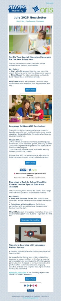 stages learning-back to school email template