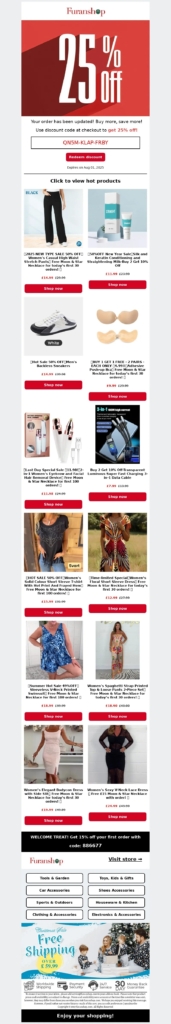furan shop-new year email template