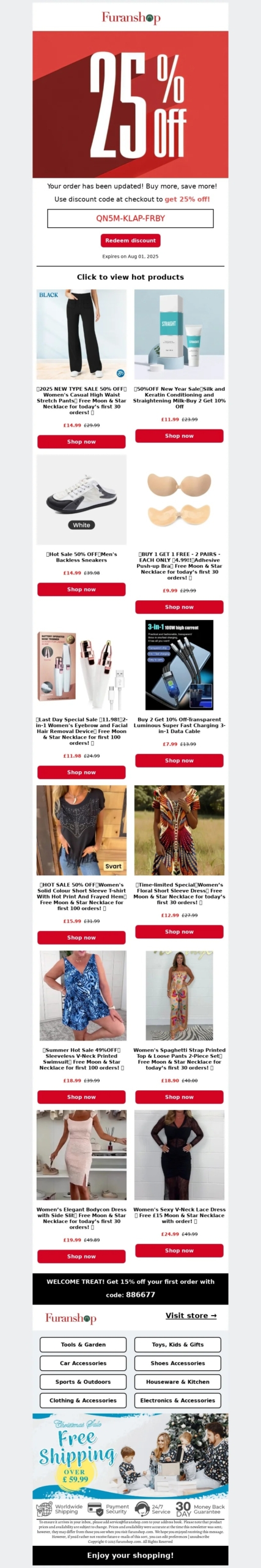 furan shop-new year email template