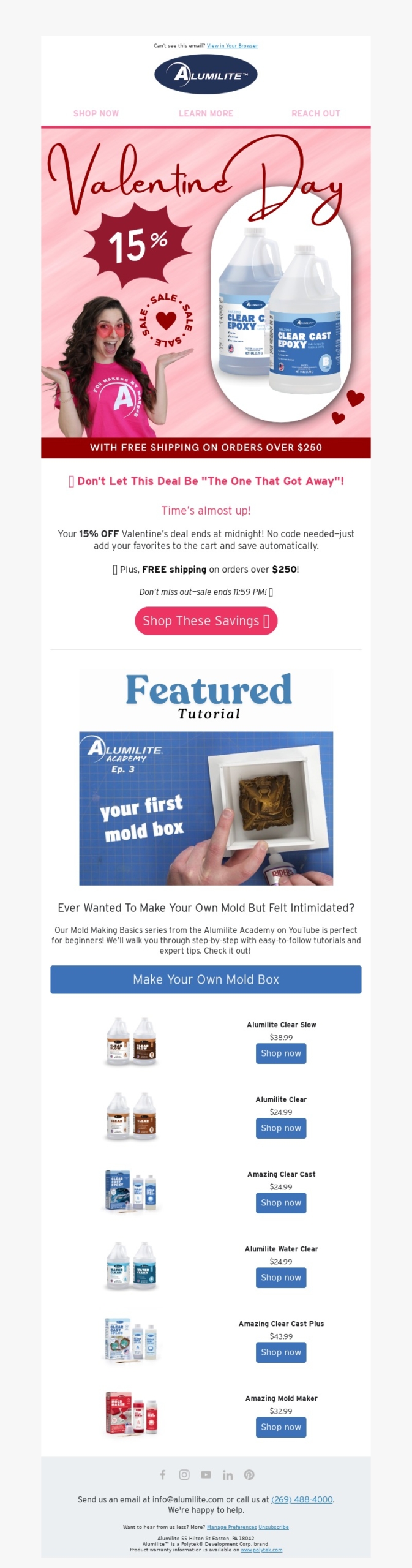 alumilite-valentines day email template