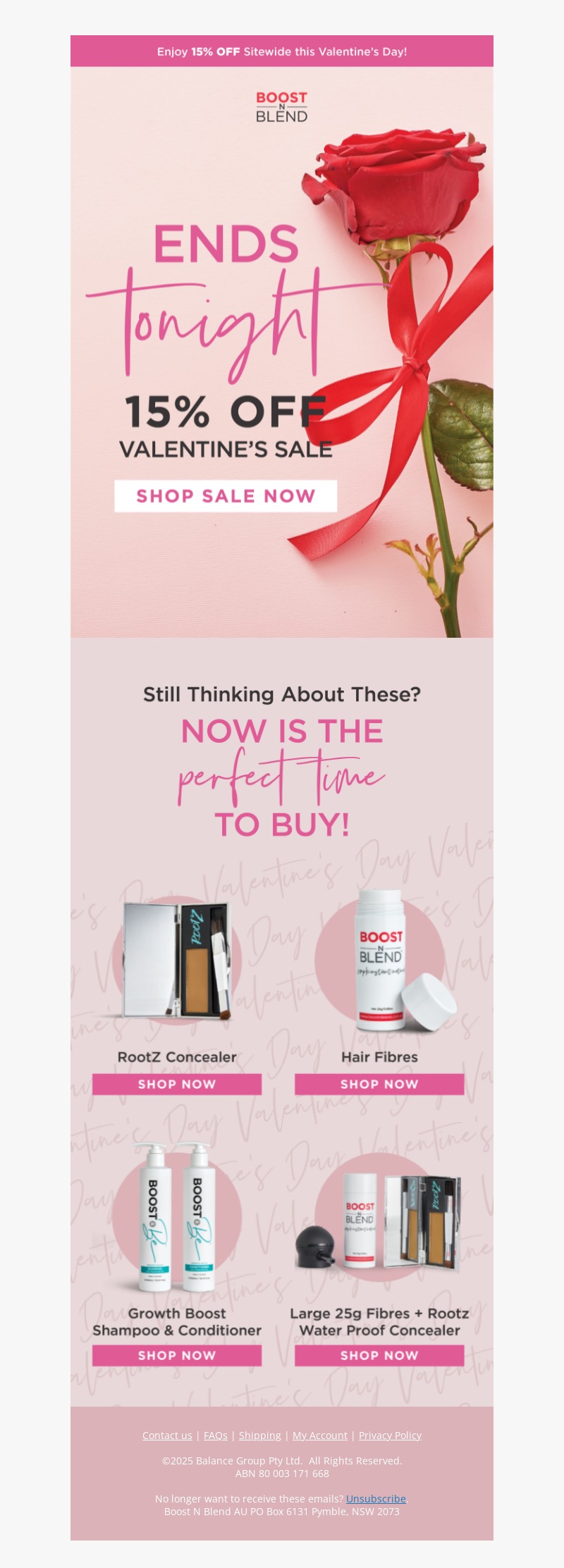 boost n blend-valentines day email template