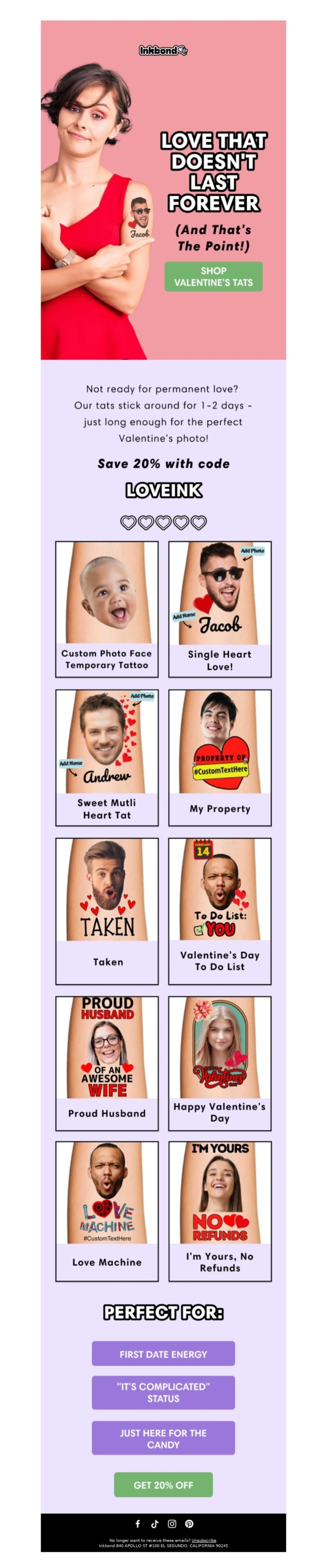 inkbond 2-valentines day email template