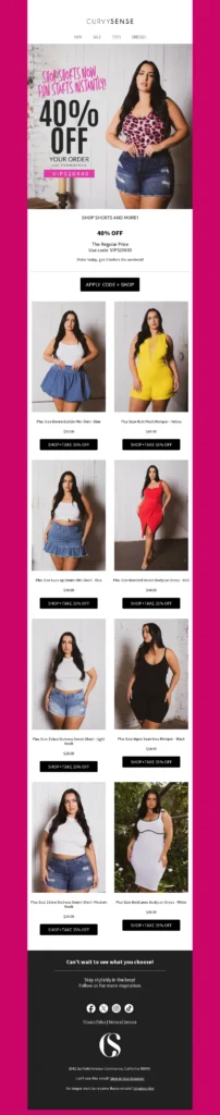 curve sense-fashion email template