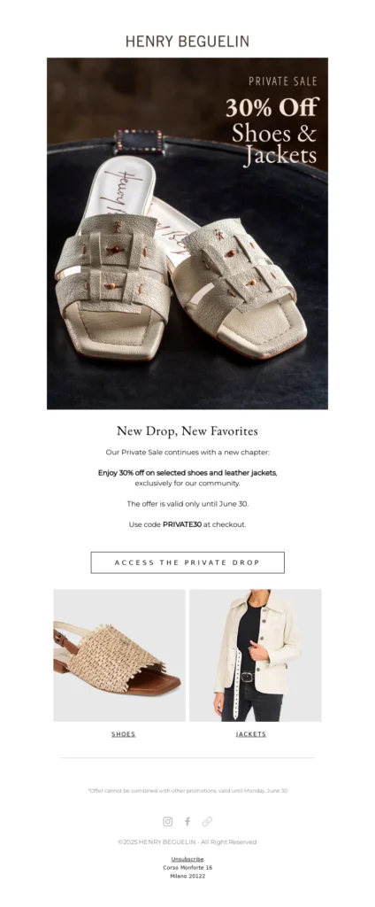 henry beguelin-fashion email template
