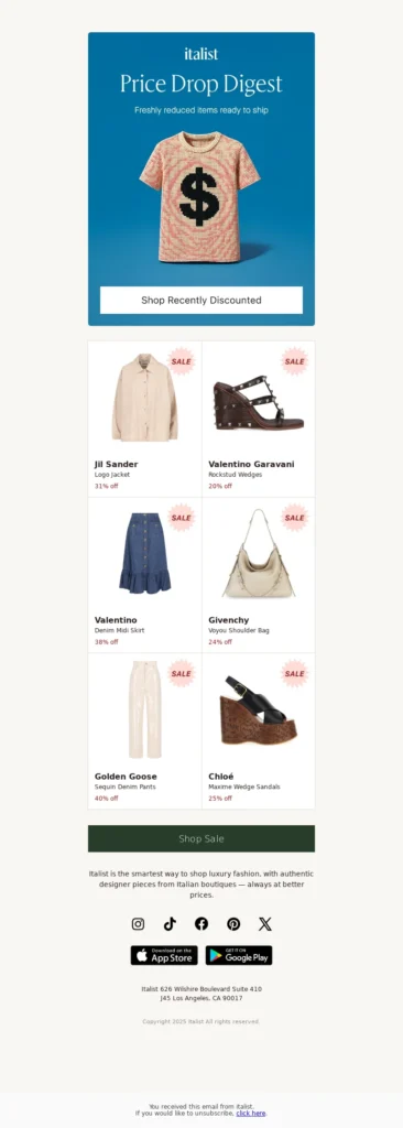 italist-fashion email template