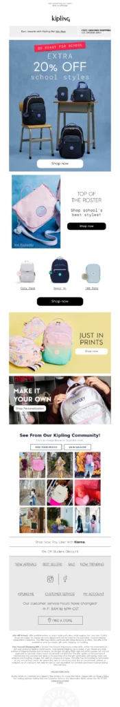 kipling-fashion email template