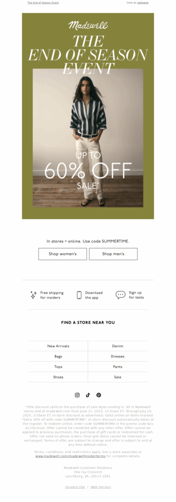 madewell-fashion email template