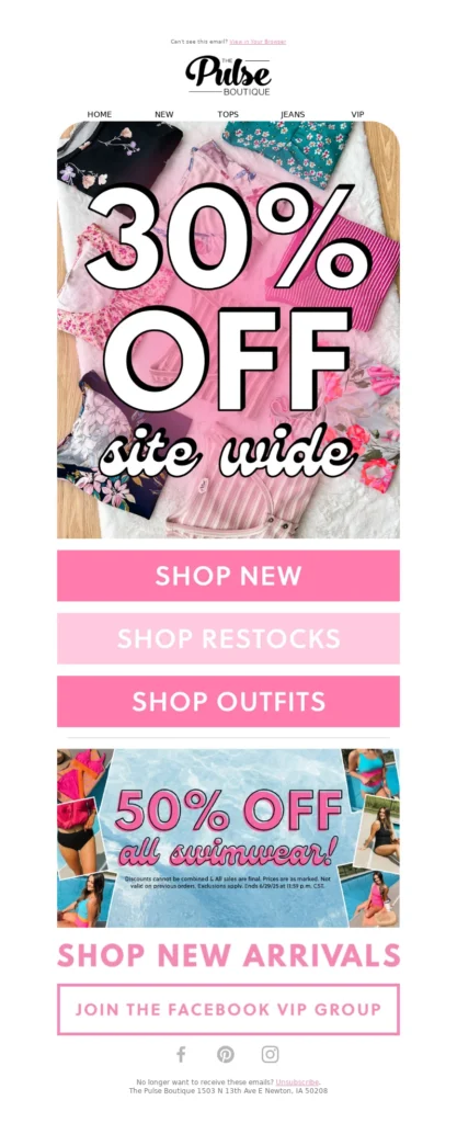 the pulse boutique-fashion email template