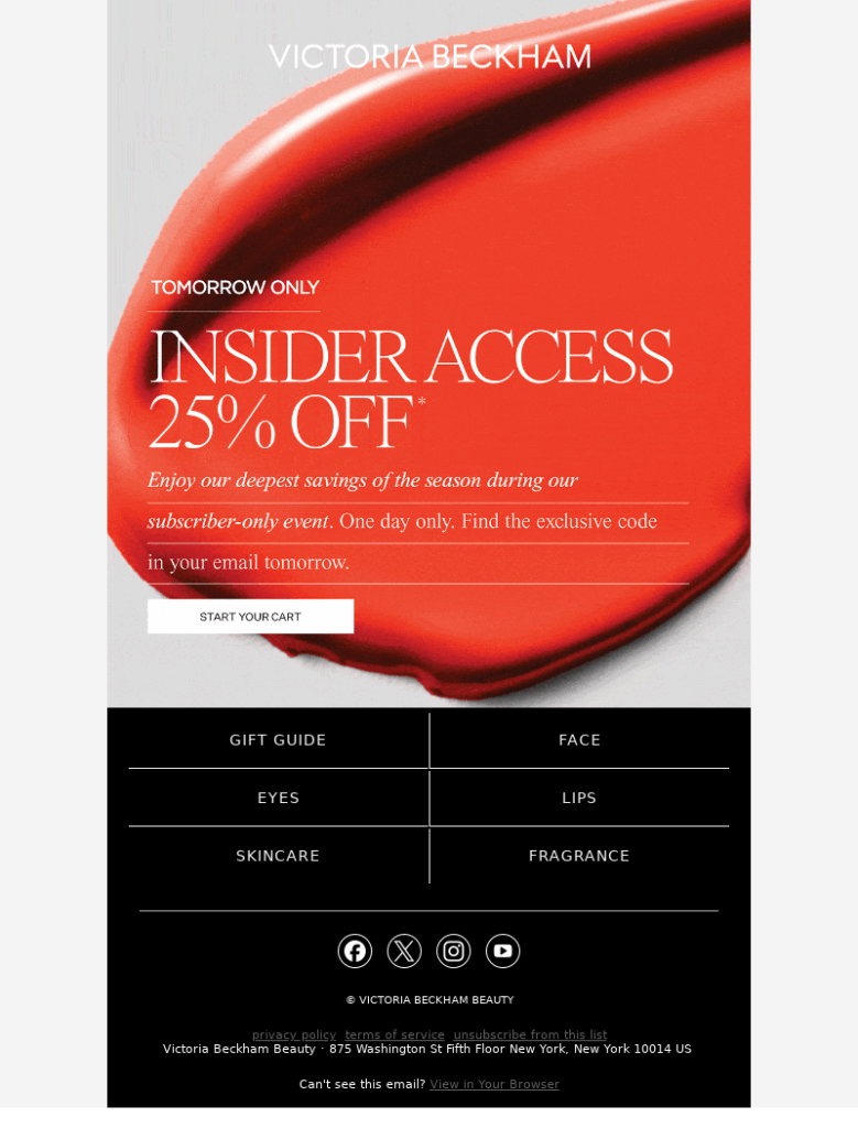 victoria beckham 2-beauty email template