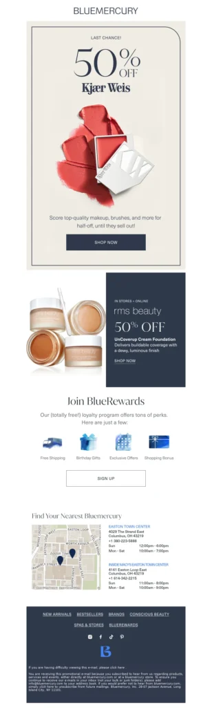 blue mercury-beauty email template