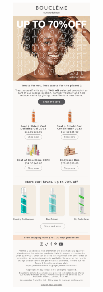 boucleme-beauty email template