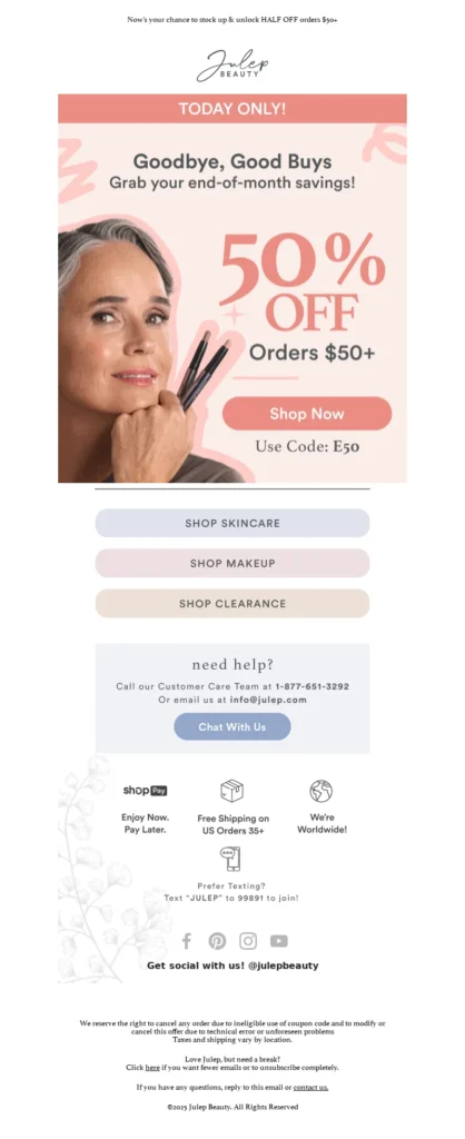 julep beauty-beauty email template