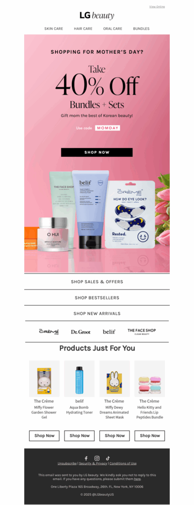 lg beauty-beauty email template
