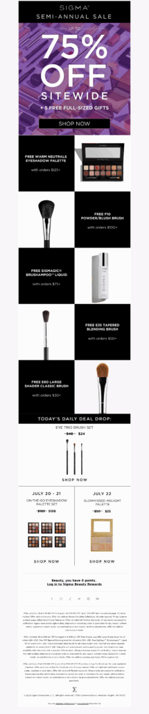 sigma 2-beauty email template