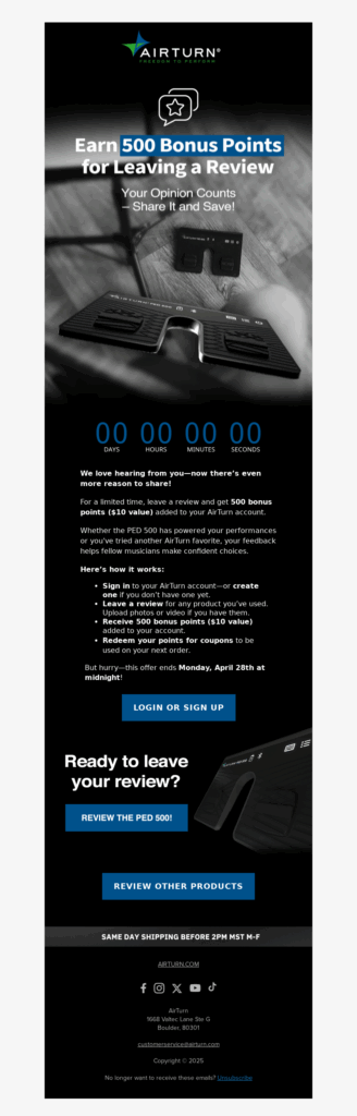 airturn-electronics email template