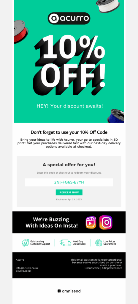 acurro-electronics email template