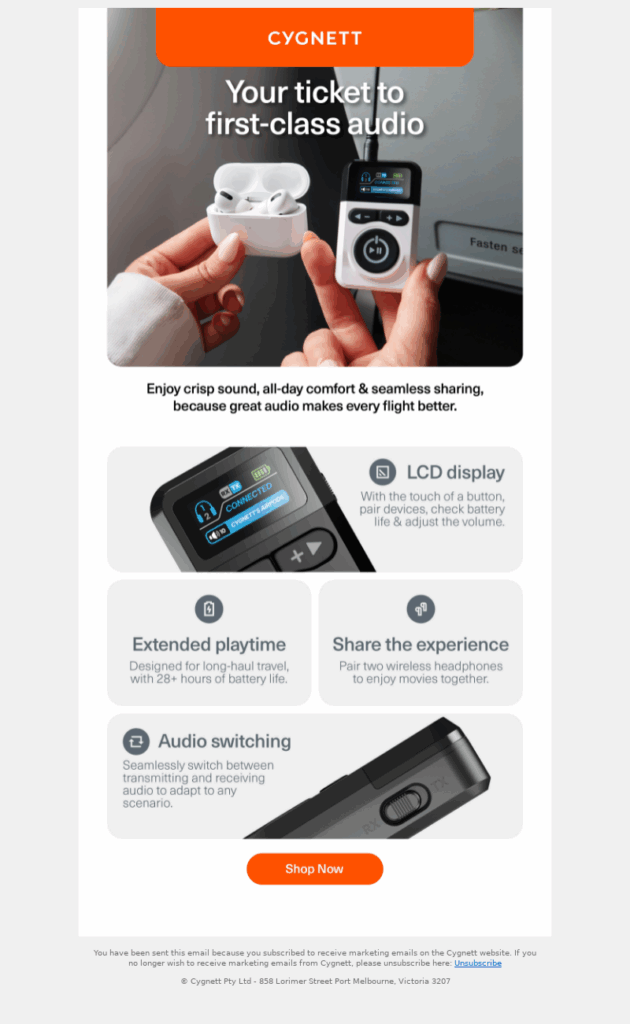 cygnett 4-electronics email template