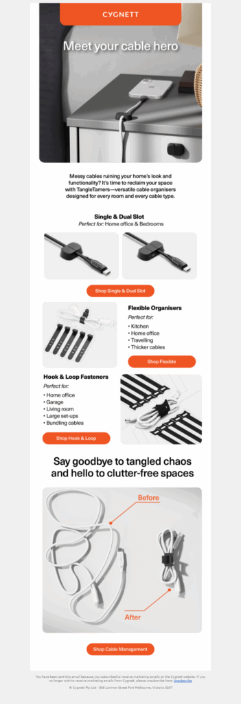 cygnett-electronics email template