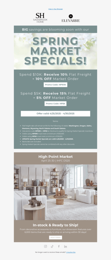 sagebrook home-home decor email template