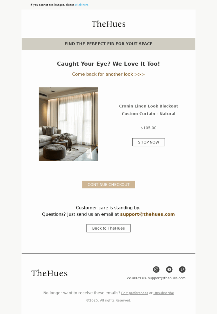 the hues-home decor email template