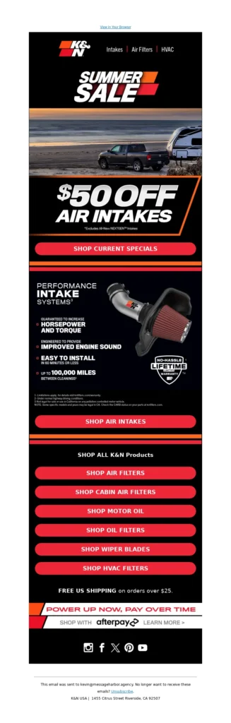 k & n-automotive email template