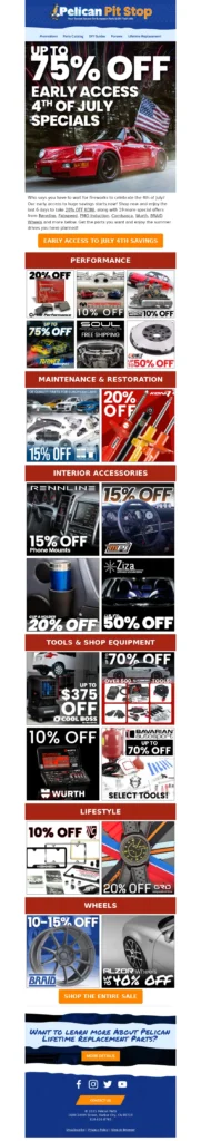pelican parts-automotive email template