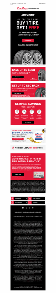 pep boys-automotive email template