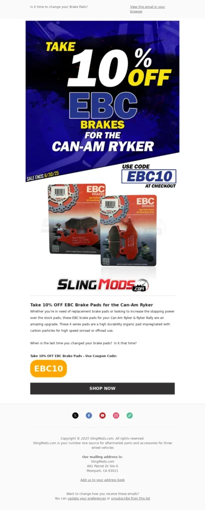 sling mods-automotive email template