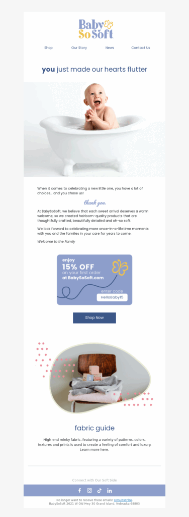 baby so soft-baby products email template
