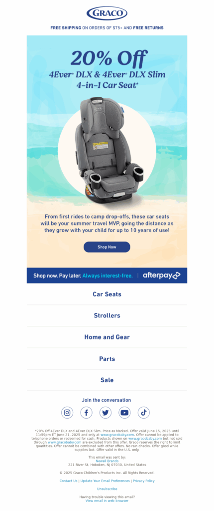 graco-baby products email template