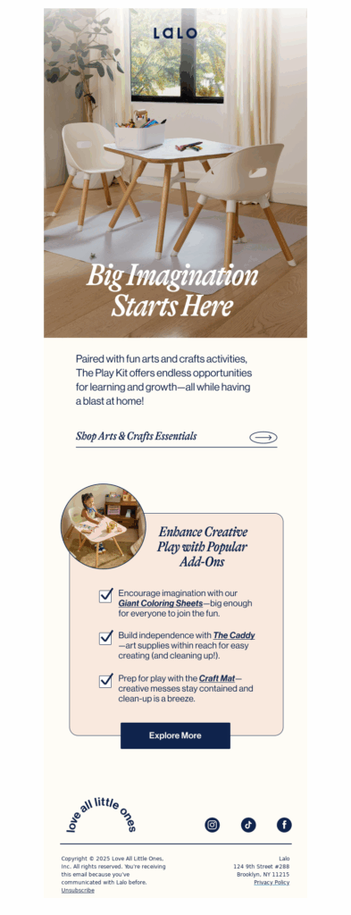 lalo-baby products email template
