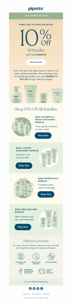 pipette 2-baby products email template