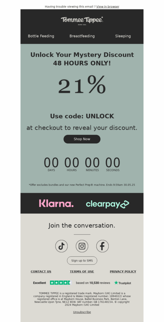 tommee tippee 2-baby products email template