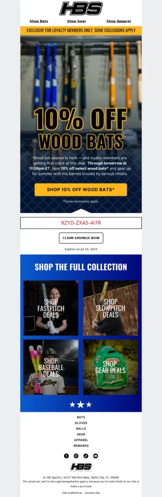 hbs-sports email template