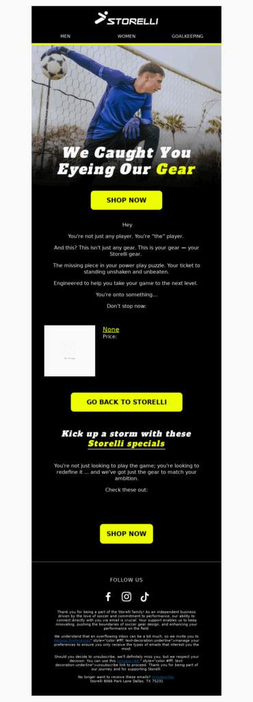 storelli 2-sports email template