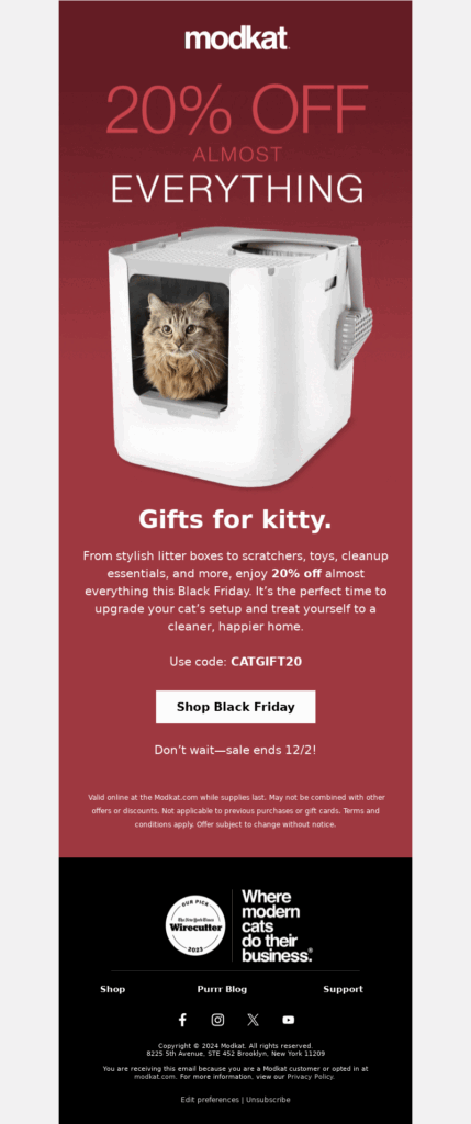 modkat-petcare email template