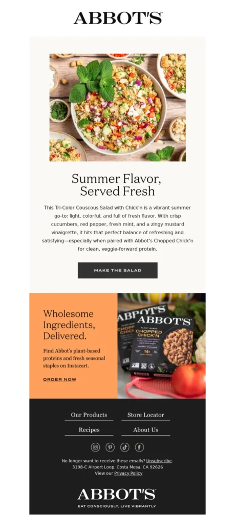 abbots-food & beverage email templates