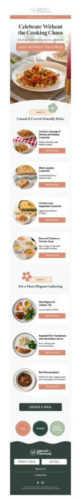 instead of flowers-food & beverage email templates